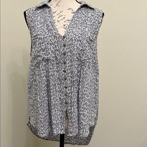 Anthropologie Maeve Sleeveless Button-Up Top